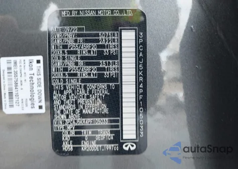 2023 Infiniti Qx55 Essential Awd z USA, uszkodzony, nr VIN 3PCAJ5KR4PF105033